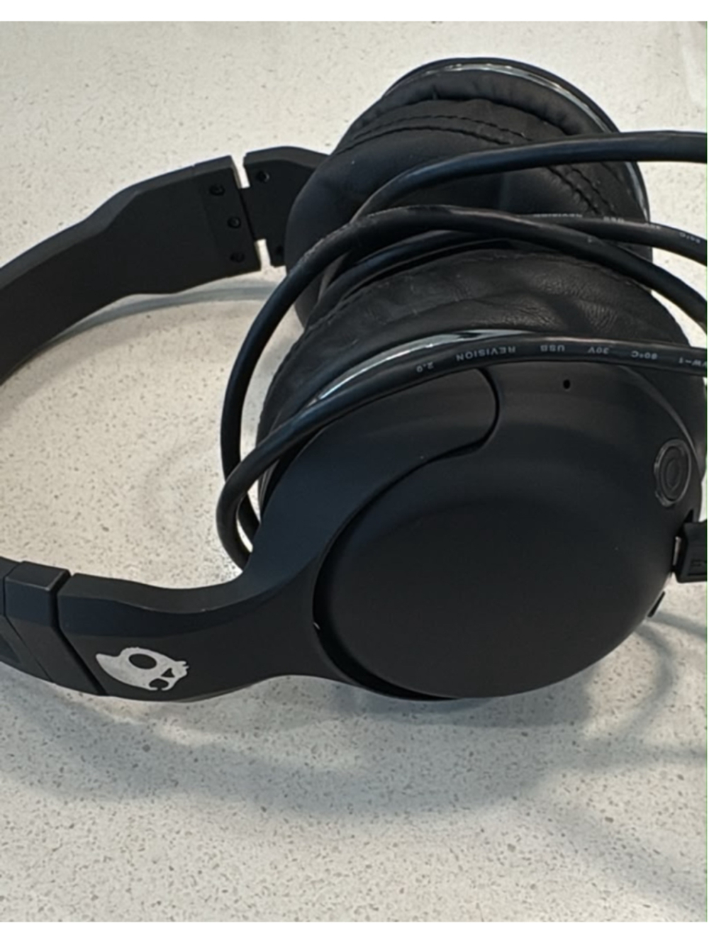 Skullcandy Crusher Wired Over Ear Headphones Black Extra Bass Aux Cable #N25a